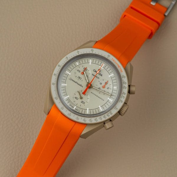 Rubber strap for Omega X Moonswatch - Orange - immagine 4