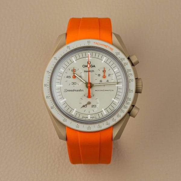 Rubber strap for Omega X Moonswatch - Orange - immagine 5