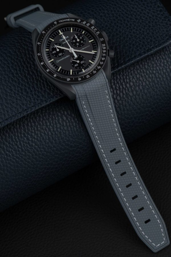 Dark Grey Monaco Rubber Strap For Moonswatch