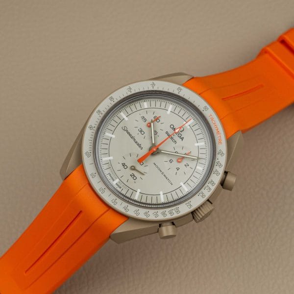 Rubber strap for Omega X Moonswatch - Grand Prix - Orange - immagine 4