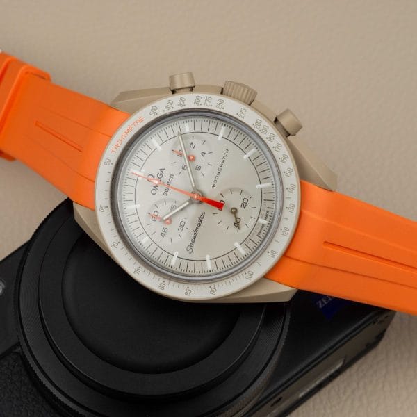 Rubber strap for Omega X Moonswatch - Grand Prix - Orange - immagine 9