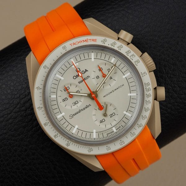 Rubber strap for Omega X Moonswatch - Grand Prix - Orange - immagine 7