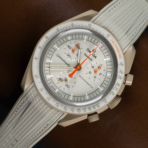 Rubber strap for Omega X Moonswatch - Monaco - Beige - immagine 10