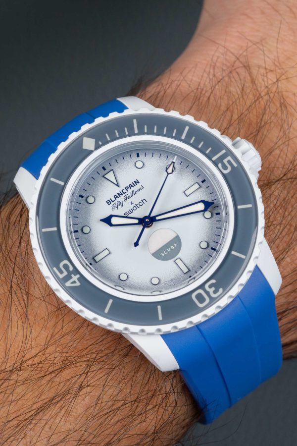 Blue Rubber Strap for Blancpain Fifty Fathoms X Swatch Collaboration.