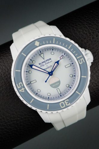 White Rubber Strap for Blancpain Fifty Fathoms X Swatch Collaboration.