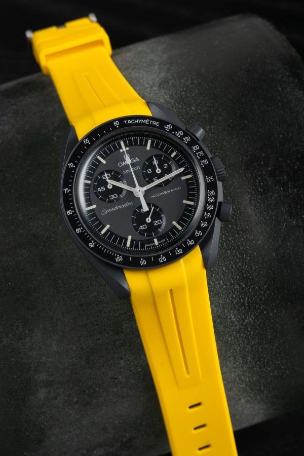 Rubber strap for Omega X Moonswatch - Grand Prix - Yellow - immagine 3