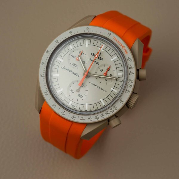 Rubber strap for Omega X Moonswatch - Orange - immagine 2