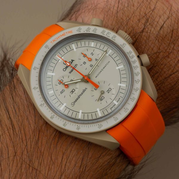 Rubber strap for Omega X Moonswatch - Orange - immagine 3