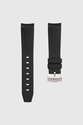 Black rubber strap for swatch x omega moonswatch