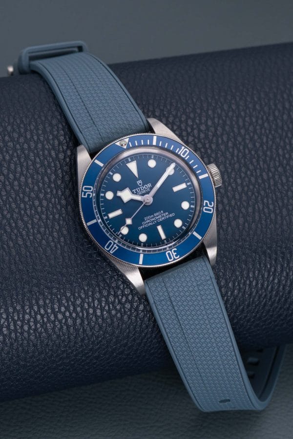 Tudor Black Bay 58 Blue - Grey Straight End Rubber Watch Strap