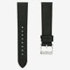 Black Leather Watch Strap With Black Stitches - Epsom