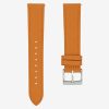 Orange Leather watch strap Orange Stiches - Epsom