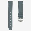 Grey Textured Rubber Watch Strap - With Contrasting Stitches- Apple Watch Band