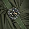 Straight End Rubber Watch Strap - Army Green