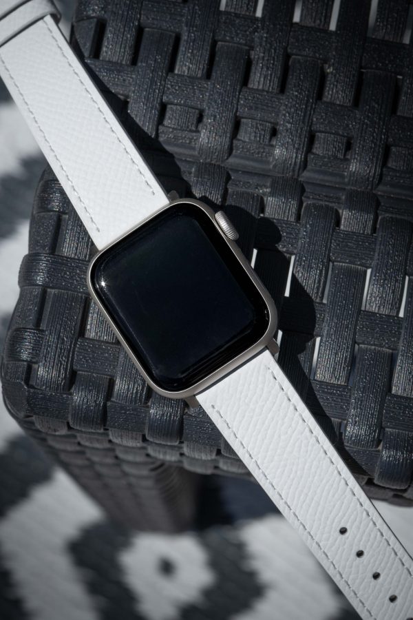 apple watch band - white - leather strap - watch strap - epsom leather