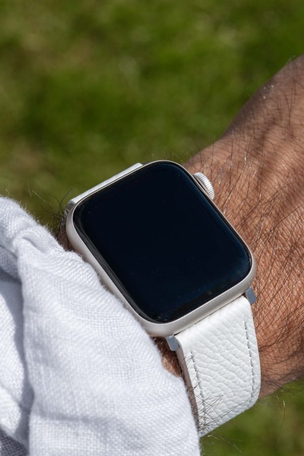 apple watch band - white - leather strap - watch strap - epsom leather