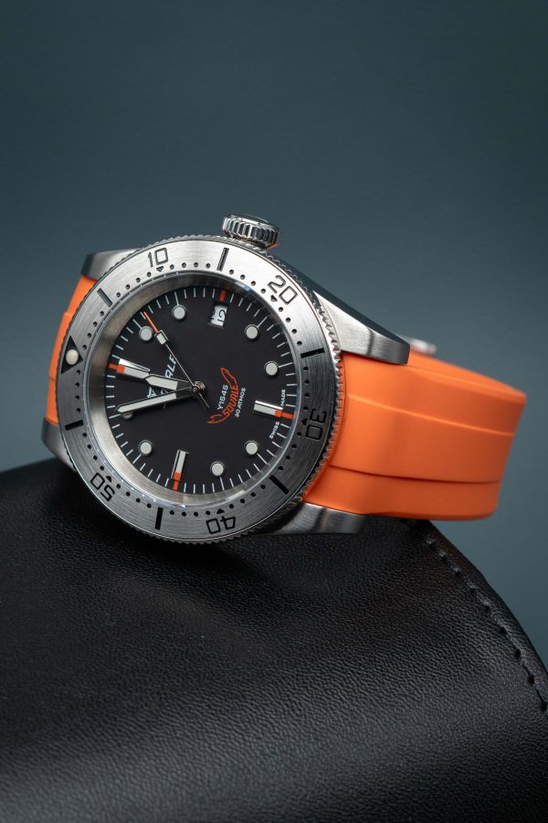 Squale 1545 orange rubber strap- fkm